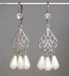 Bižutéria - Náušnice chirurgická oceľ, štras sklo, plast, dl. 6cm