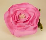 Bižutéria - Brošňa cca 9cm - pen.hmota Foamiran, biž. kov, ružová