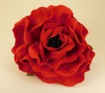 Bižutéria - Brošňa cca 9cm - pen.hmota Foamiran, biž. kov, červená