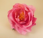 Bižutéria - Brošňa cca 9cm - pen.hmota Foamiran, biž. kov, tmavoružová