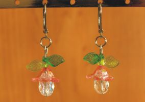 Bižutéria - Náušnice chirurgická oceľ, plast zvonček, d. 4cm ružová