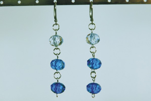 Bižutéria - Náušnice chirurgická oceľ, plast, d.6,5cm modrá