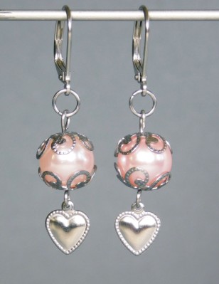 Bižutéria - Náušnice chirurgická oceľ, plast, dl. 4,5cm, ružová