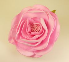 Bižutéria - Brošňa cca 9cm - pen.hmota Foamiran, biž. kov, ružová